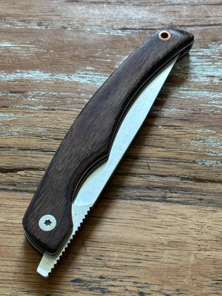 Barebones opvouwbaar mes met houten handvat, Ophalen of Verzenden, Zo goed als nieuw
