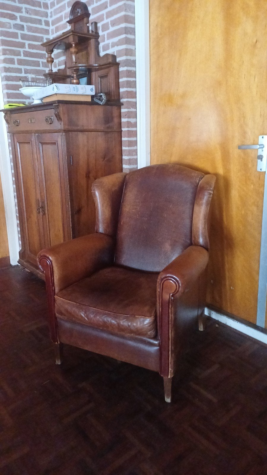 Schaapleren fauteuil, Ophalen of Verzenden