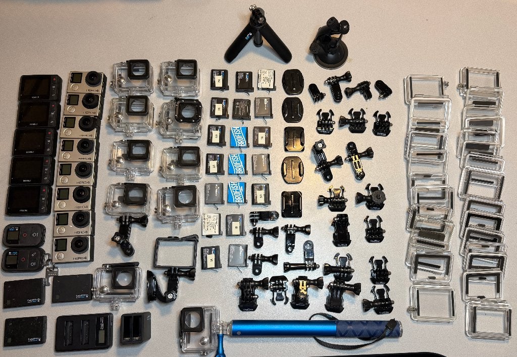 8 x GoPro Hero 4 met accessoires, Ophalen, Zo goed als nieuw, GoPro