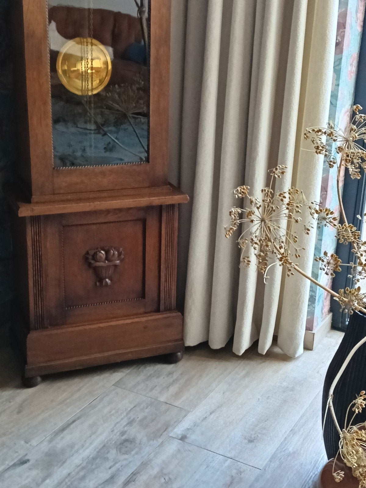 Duitse klok staand eiken, Antiek en Kunst, Ophalen