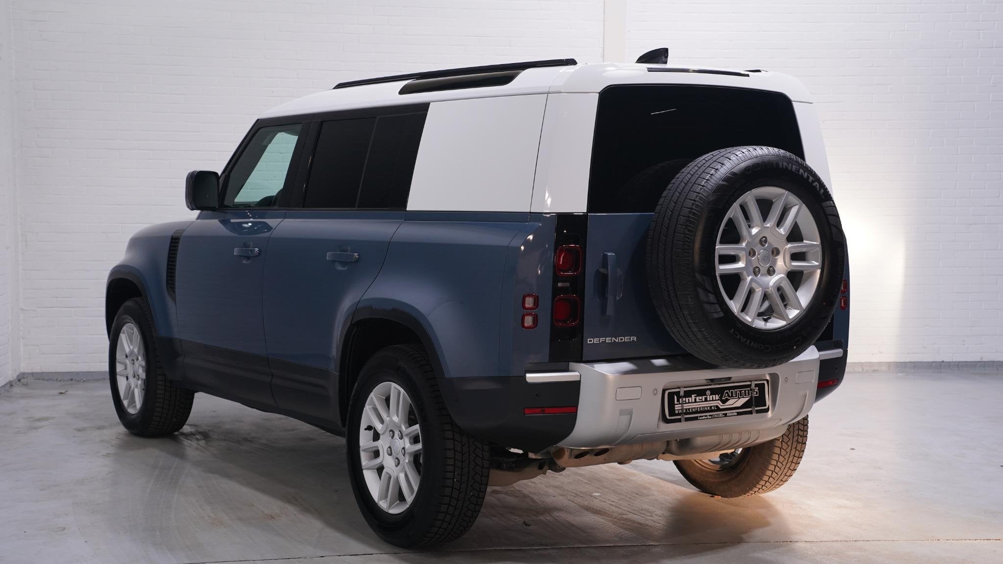 Land rover Defender 3.0 D250 110 Grijs Kenteken 3-Zits Leder, Blauw, Leder, Bedrijf, Diesel