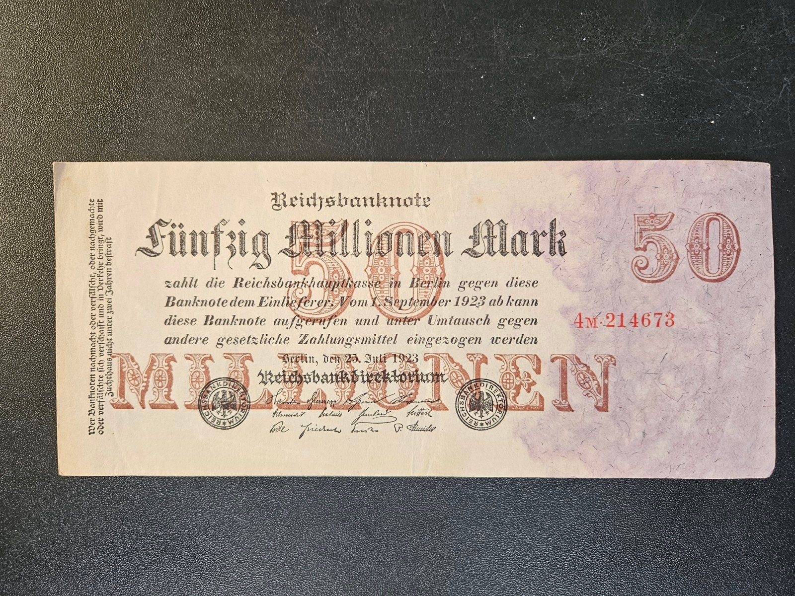 Duitsland pick 98b(1) 1923, Postzegels en Munten, Bankbiljetten | Europa | Niet-Eurobiljetten, Verzenden, Duitsland, Los biljet
