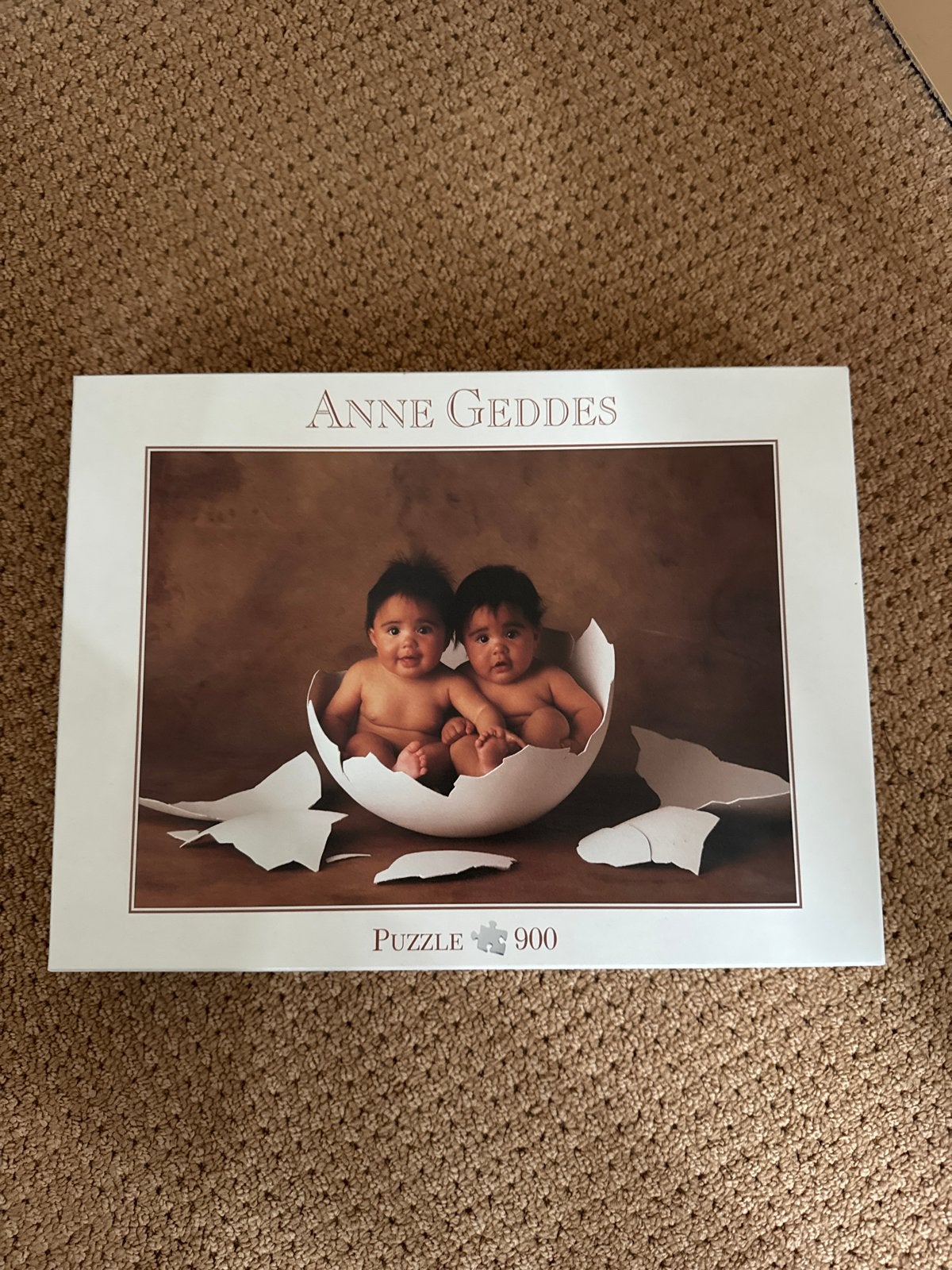Anne Geddes Puzzel 900 stukjes - Baby's in eierschaal, Ophalen of Verzenden, 500 t/m 1500 stukjes, Zo goed als nieuw, Legpuzzel