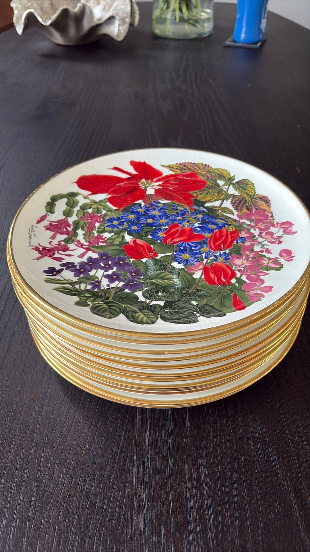Wedgwood Franklin Porcelain Flowers of the year, Ophalen, Zo goed als nieuw, Bord(en), Overige stijlen