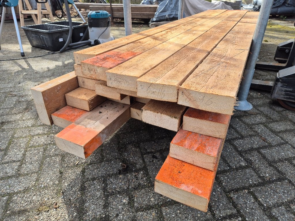 Gebruikte constructiebalken – diverse kopmaten en lengtes, Ophalen, Gebruikt, Balk, Overige houtsoorten
