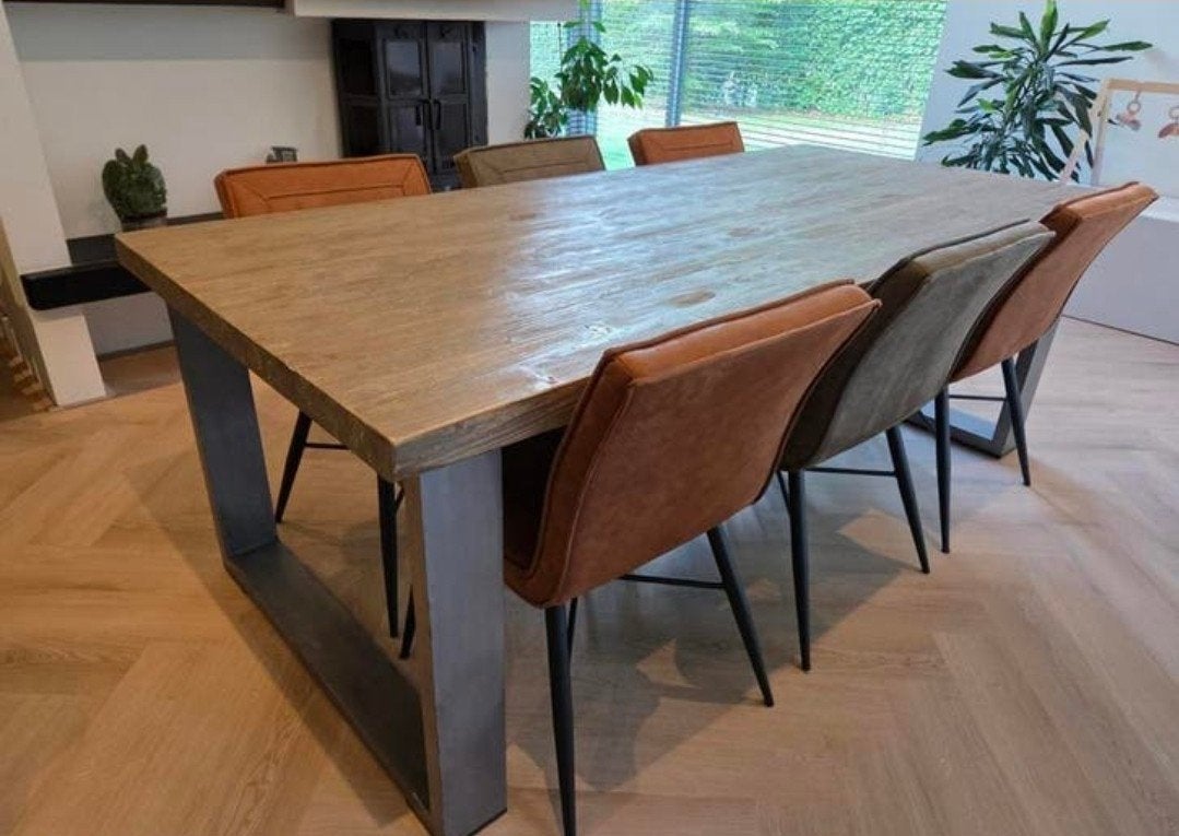 Mooie robuuste Eettafel, Huis en Inrichting, Tafels | Eettafels, Ophalen, 200 cm of meer, 50 tot 100 cm, Zo goed als nieuw