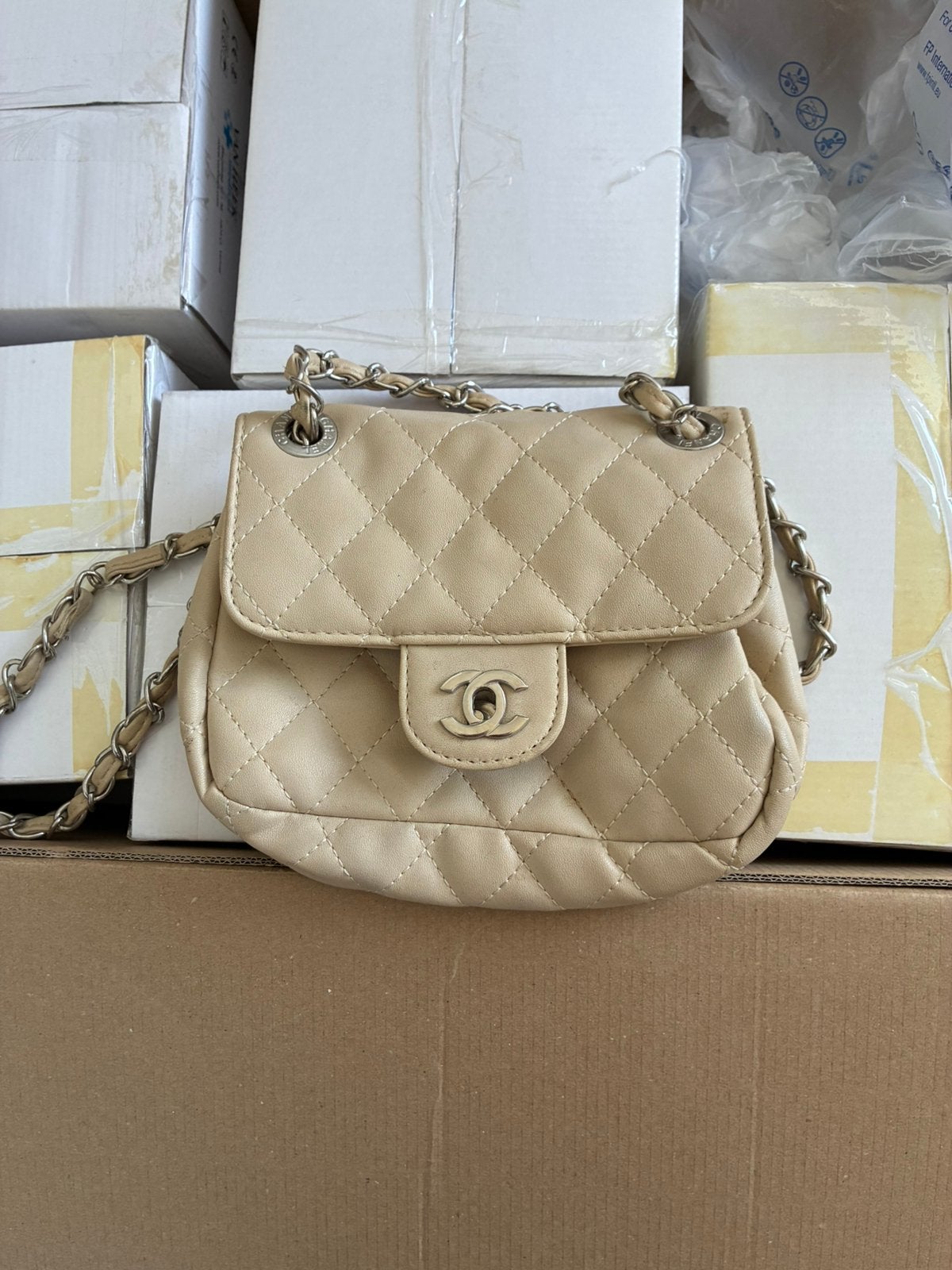 Coco chanel tasje nep, Ophalen, Gebruikt, Beige