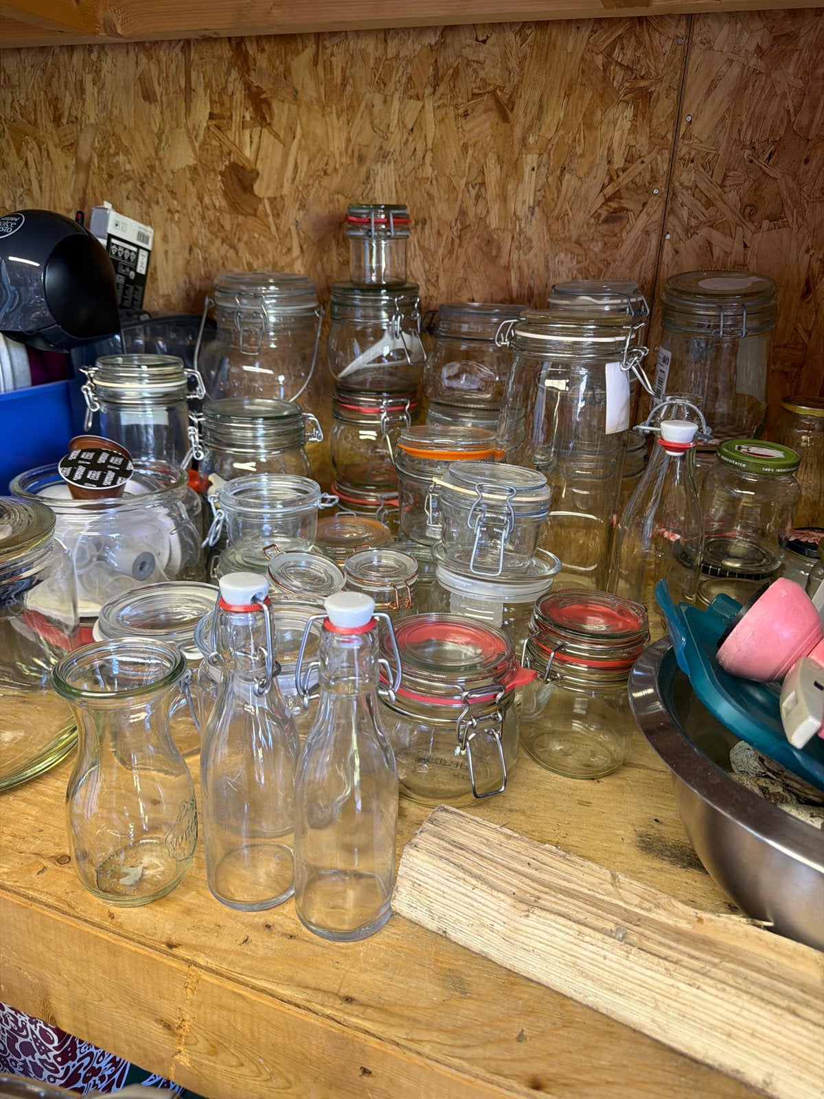 Diverse glazen potten en flessen, Huis en Inrichting, Keuken | Keukenbenodigdheden, Ophalen, Voorraadpot, Overige merken, Glas