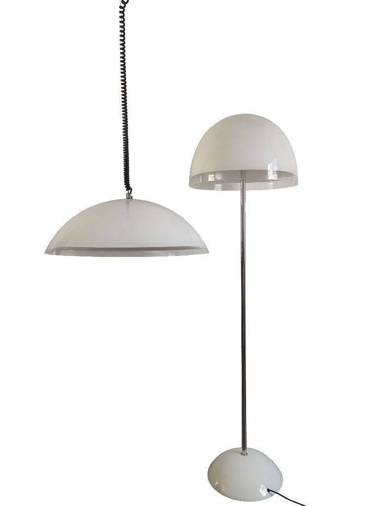 Geweldige zeldzame vintage Guzzini design Baobab vloerlamp, Ophalen, Gebruikt, E27 (groot), Metaal