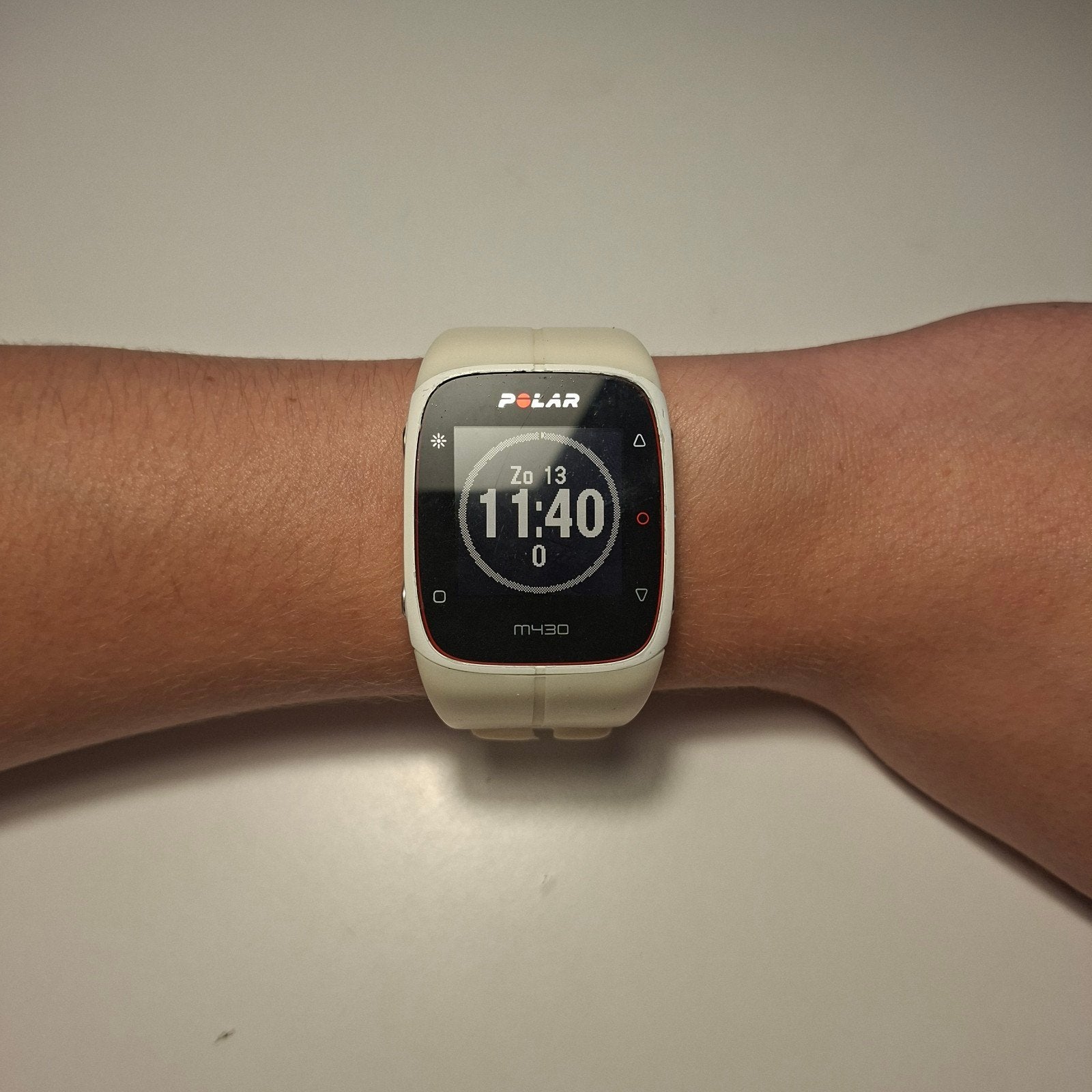 Polar M430 GPS Sporthorloge Wit + Oplader – Werkend, Gebruikt, Wit, Waterdicht, GPS