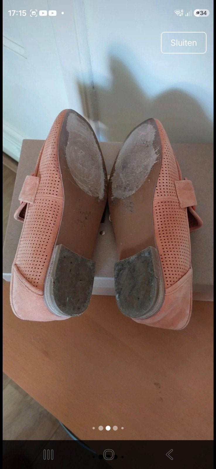 Bibi Lou Instappers - Perzik kleurige loafers maat 38, Bibi lou, Instappers, Ophalen of Verzenden, Zo goed als nieuw