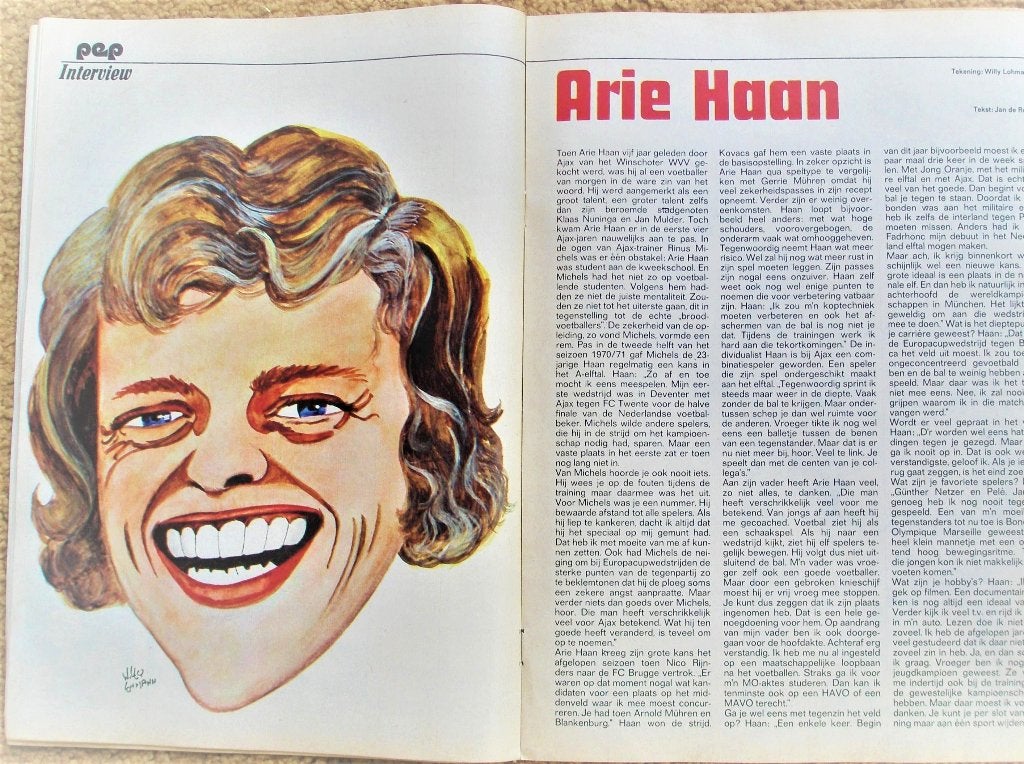 Tijdschrift artikel over Arie Haan Ajax Europacup uit 1972, Verzenden, Gebruikt, Ajax, Boek of Tijdschrift