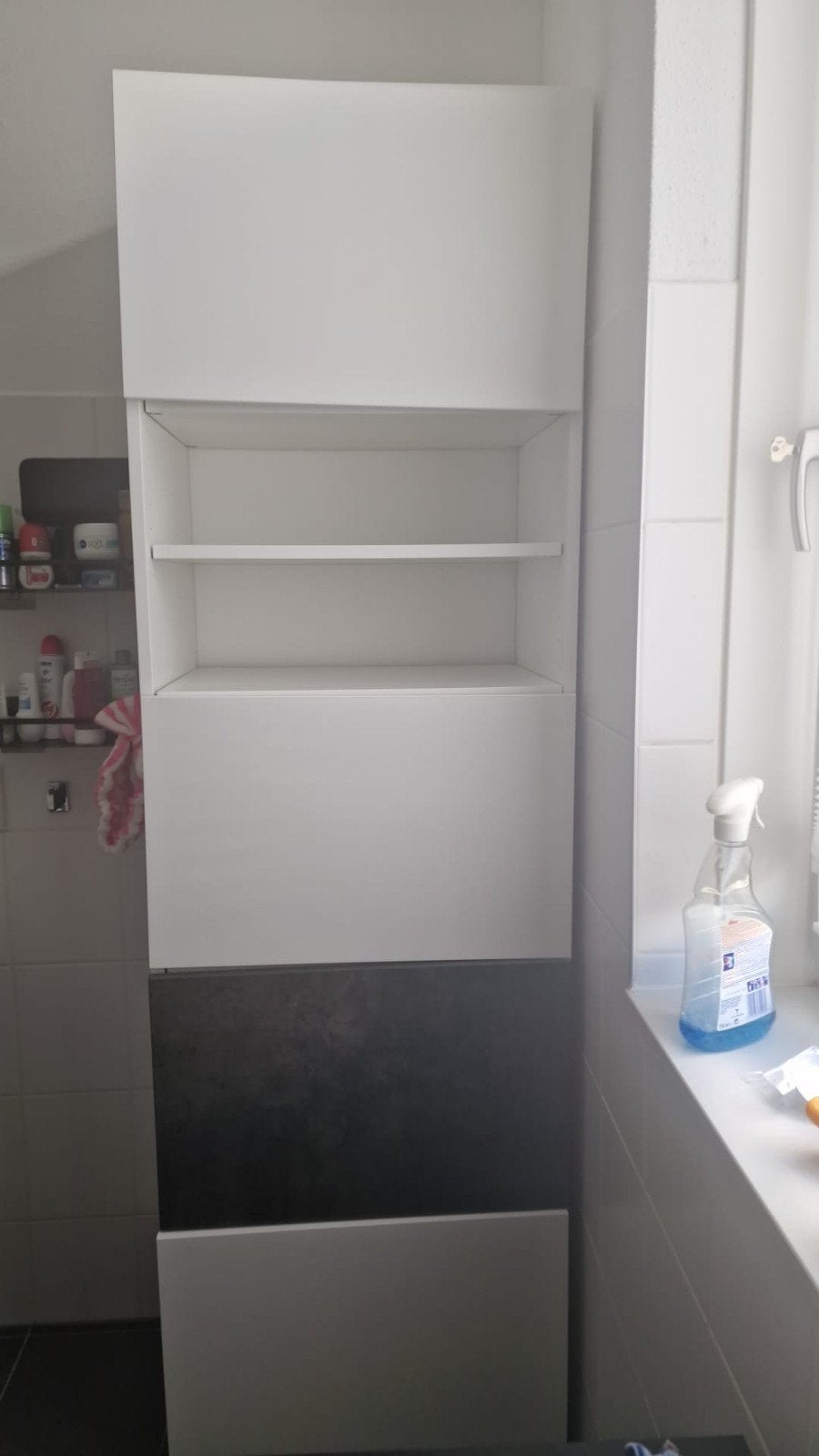 IKEA Besta Kast: Wit/Betonlook met deuren en lades, Ophalen, Zo goed als nieuw