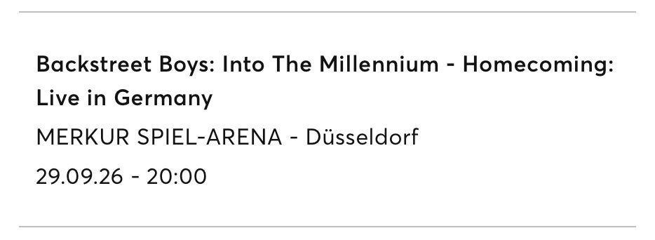 Backstreet Boys tickets Golden Circle 29 sept Düsseldorf, Drie personen of meer, September
