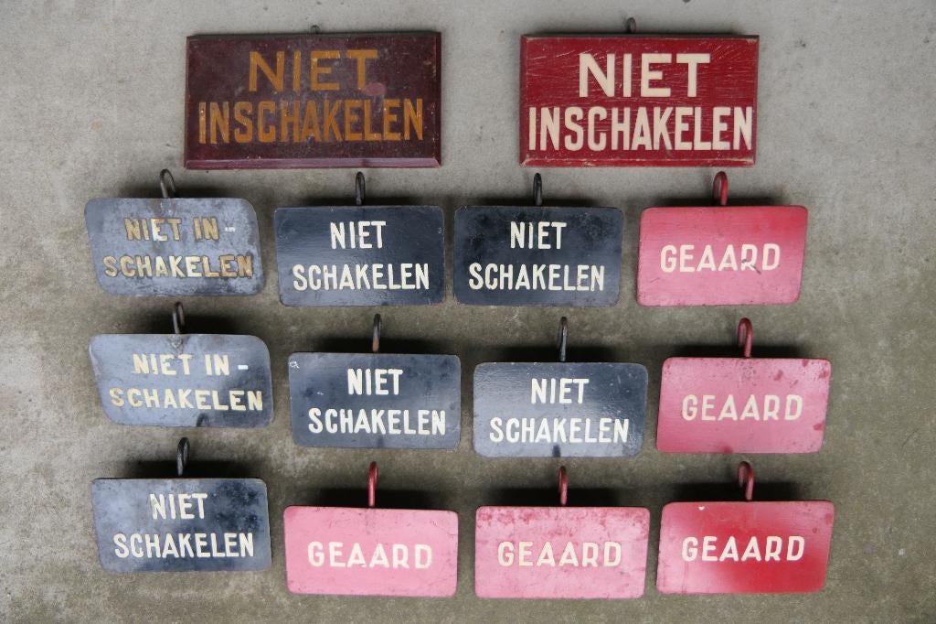 NS bordjes GEAARD, niet (IN)SCHAKELEN) metaal en hout, Verzamelen, Ophalen of Verzenden, Gebruikt, Trein, Overige typen