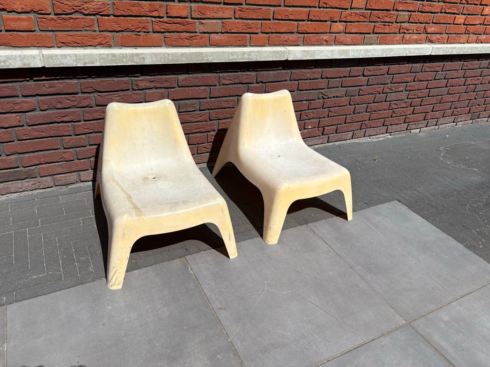 Twee gebruikte kunststof IKEA(kinder)stoelen, Ophalen, Gebruikt, Kunststof