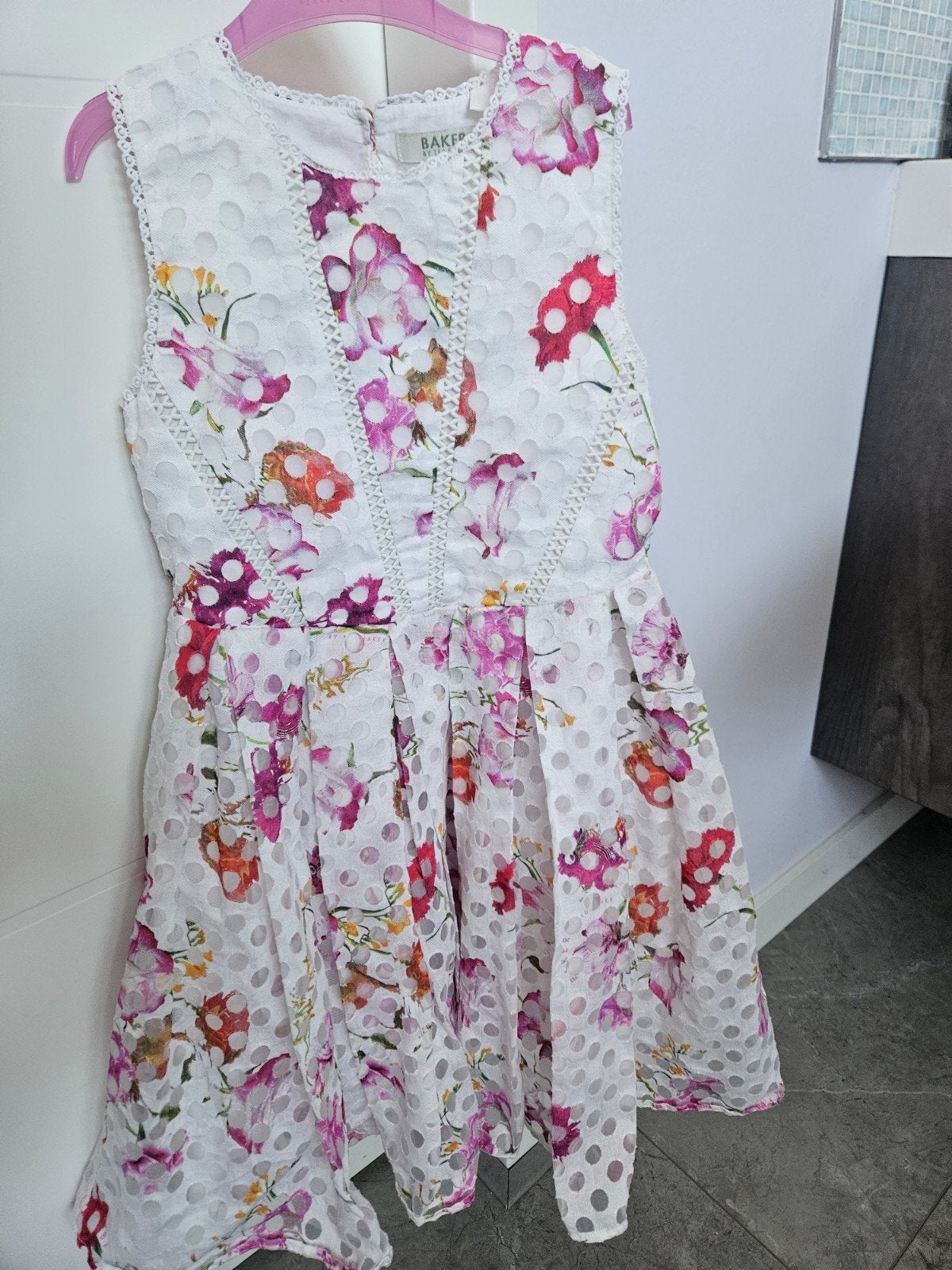 Zomerse bloemenjurk van Baker by Ted Baker, maat 146 r, Kinderen en Baby's, Ophalen of Verzenden, Zo goed als nieuw, Baker by Ted Baker