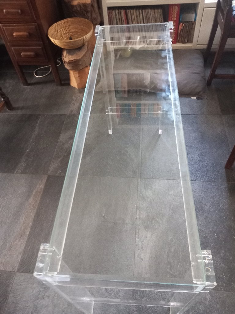 Mooie wandtafel van plexiglas nieuw met glazenplaat., Ophalen, Meerkleurig, Overige materialen, Nieuw