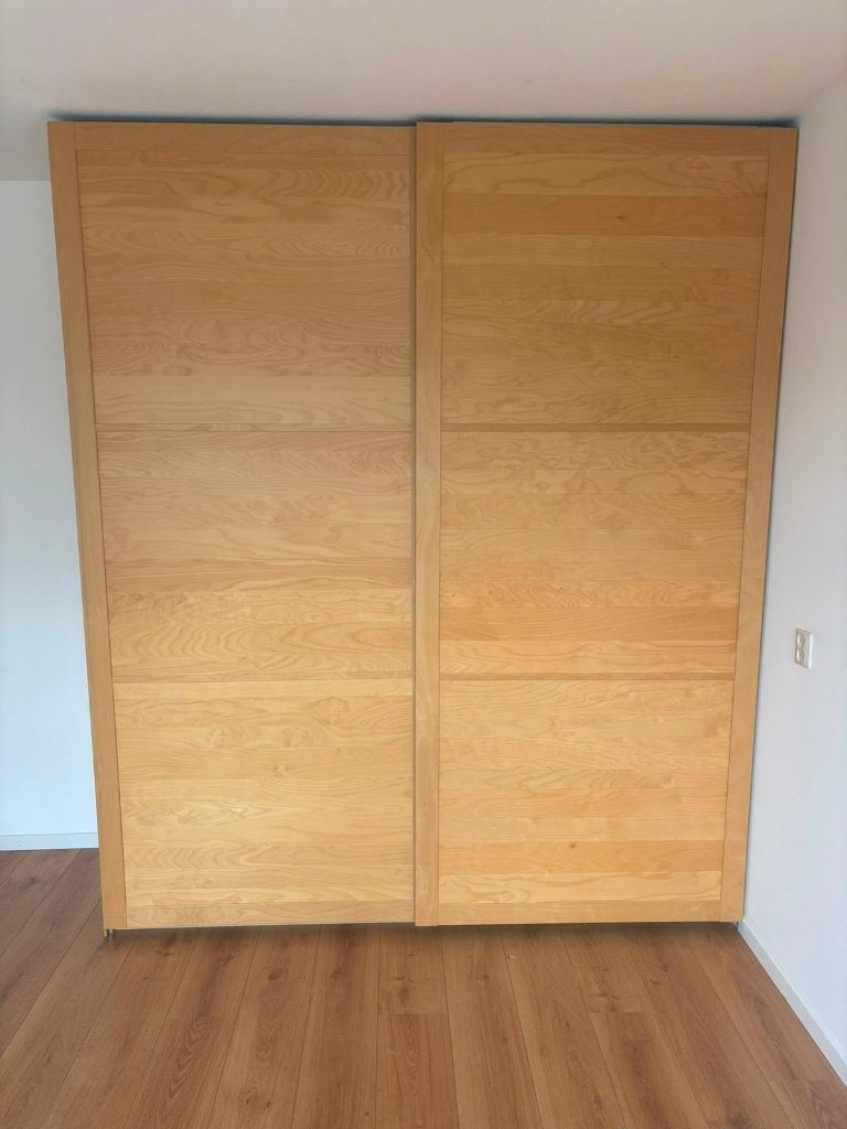 Kledingkast, houten look, in goede staat, Kunststof, Gebruikt, 200 cm of meer, Hout-look
