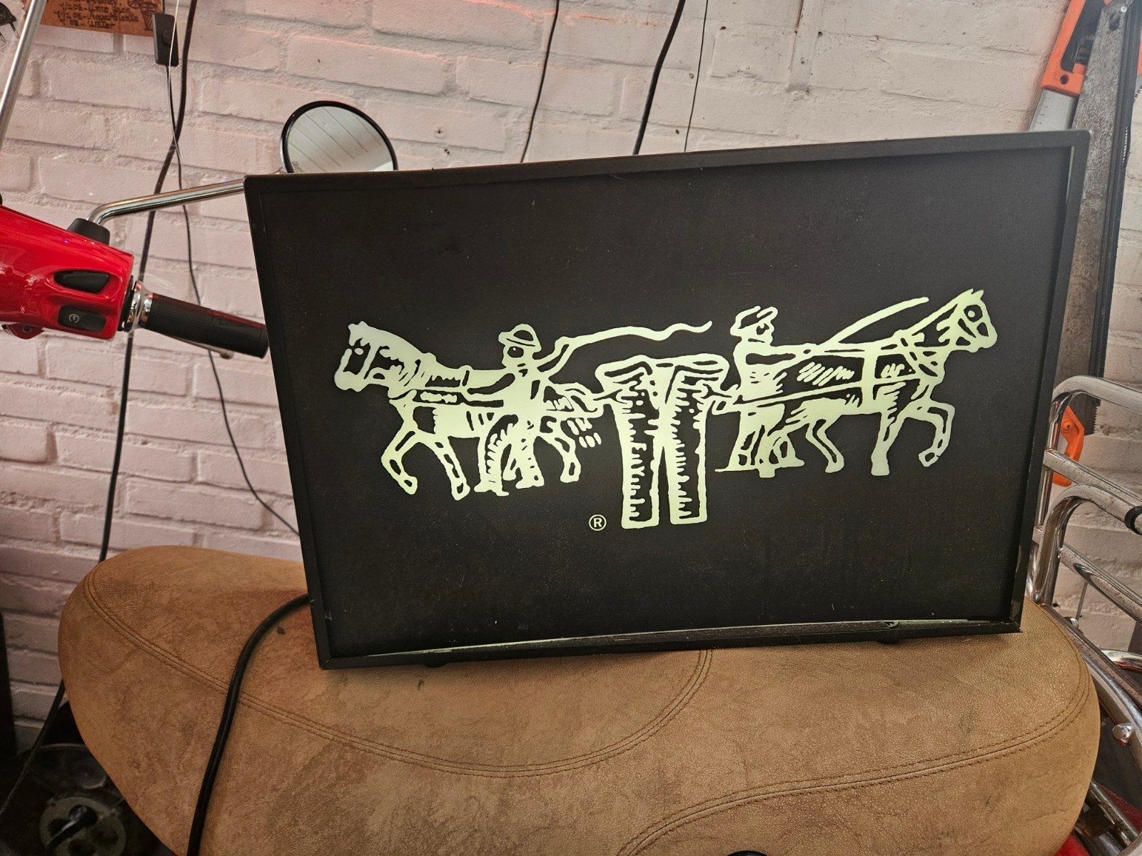 Levi Strauss Lichtbak - Dubbelzijdig Werkend, Verzamelen, Merken en Reclamevoorwerpen, Ophalen of Verzenden, Gebruikt, Lichtbak of (neon) lamp