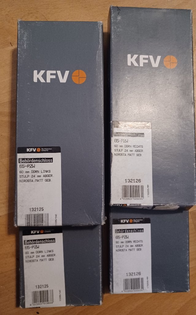 4 x dag en nachtslot 2 x links 2 x rechts insteekslot 65-PZW, Ophalen, Nieuw, Rvs, Slot