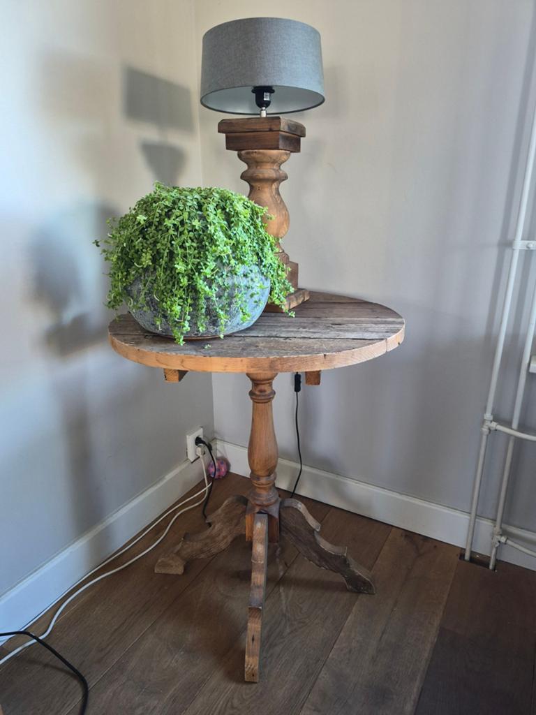 Vintage wijntafeltje, Huis en Inrichting, Ophalen, Minder dan 55 cm, Gebruikt, Rond