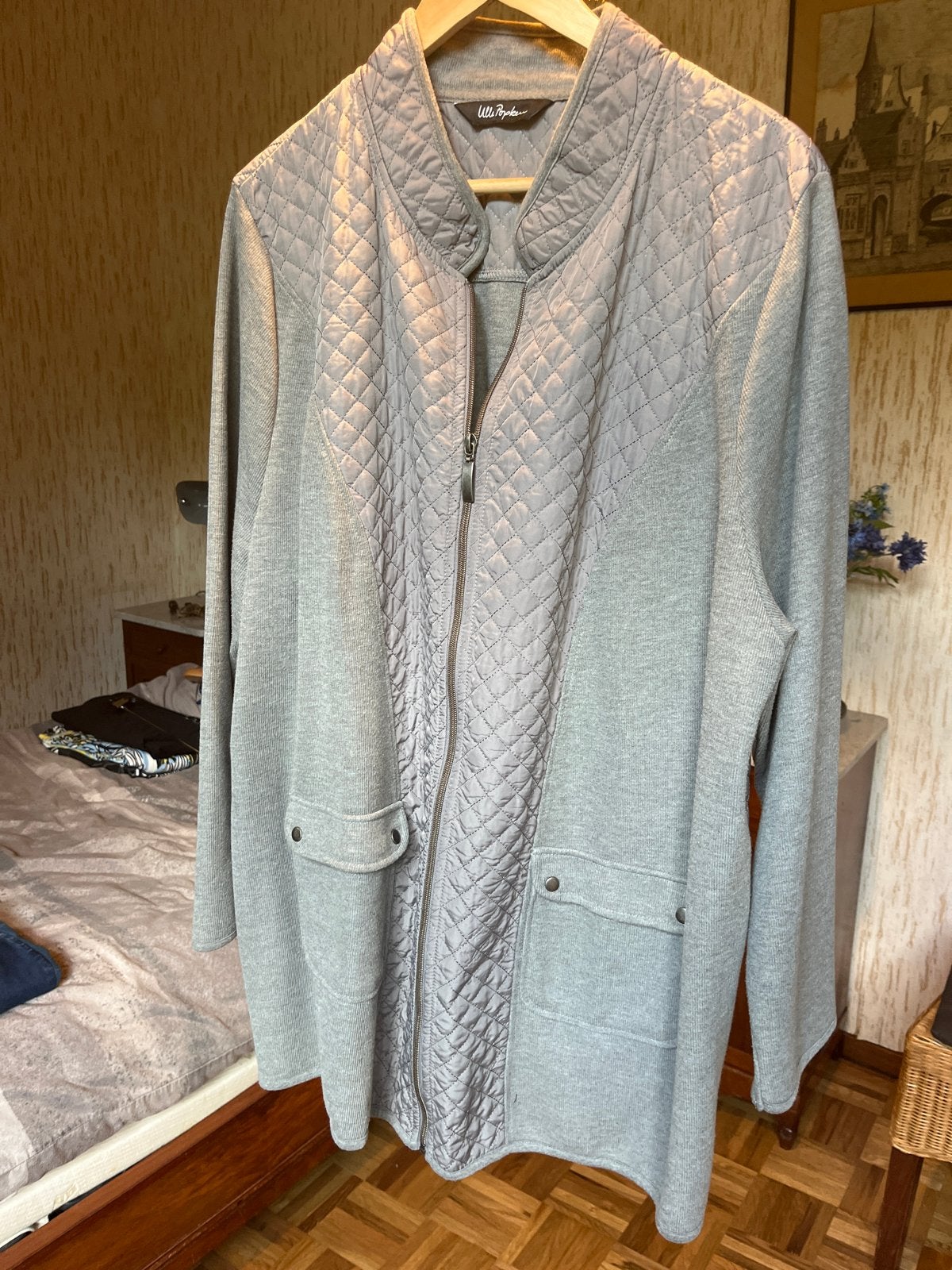 Ulla Popken Gewatteerd Jasje Maat 50, Ophalen, Zo goed als nieuw, Maat 46/48 (XL) of groter, Grijs