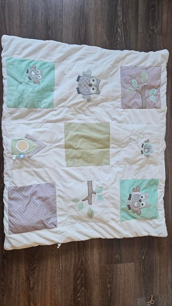 Tiamo Boxkleed Uilenprint 100x85 cm, Jongetje of Meisje, Wit, Ophalen of Verzenden, Deken of Dekbed