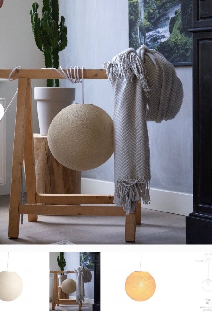 Twee Cotton ball hanglampen, Ophalen of Verzenden, Zo goed als nieuw, Textiel