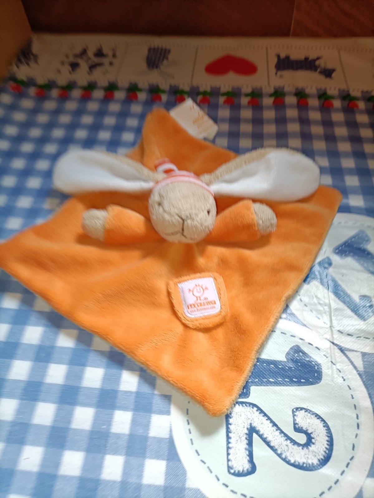 Baby Folly Pirouette konijn Knuffeldoekje oranje, Ophalen of Verzenden, Zo goed als nieuw, Konijn