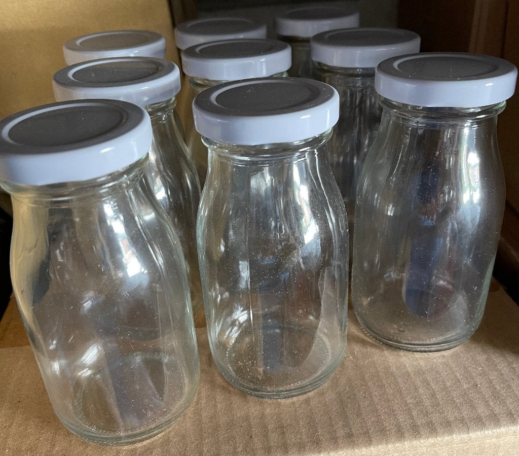 96 glazen melkflesjes 200 ml, ., Nieuw, Ophalen of Verzenden, Vrolijke-muisjes