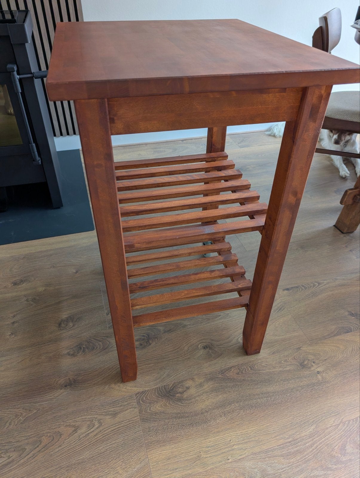BEKVÄM Roltafel, afgelakt in mahonie, Ophalen, Minder dan 55 cm, Gebruikt, 60 cm of meer