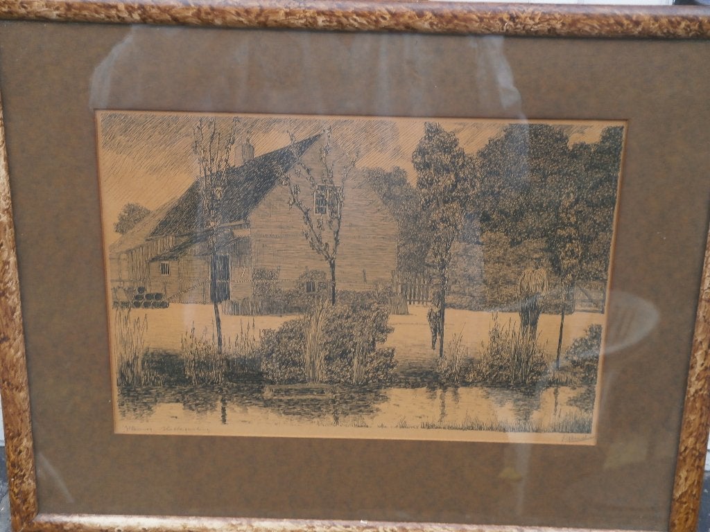 ETS, OUDE KLEIWEG ROTTERDAM, Wie herkent het ?gesigneerd, Ophalen, Ets, 1900 - 1949