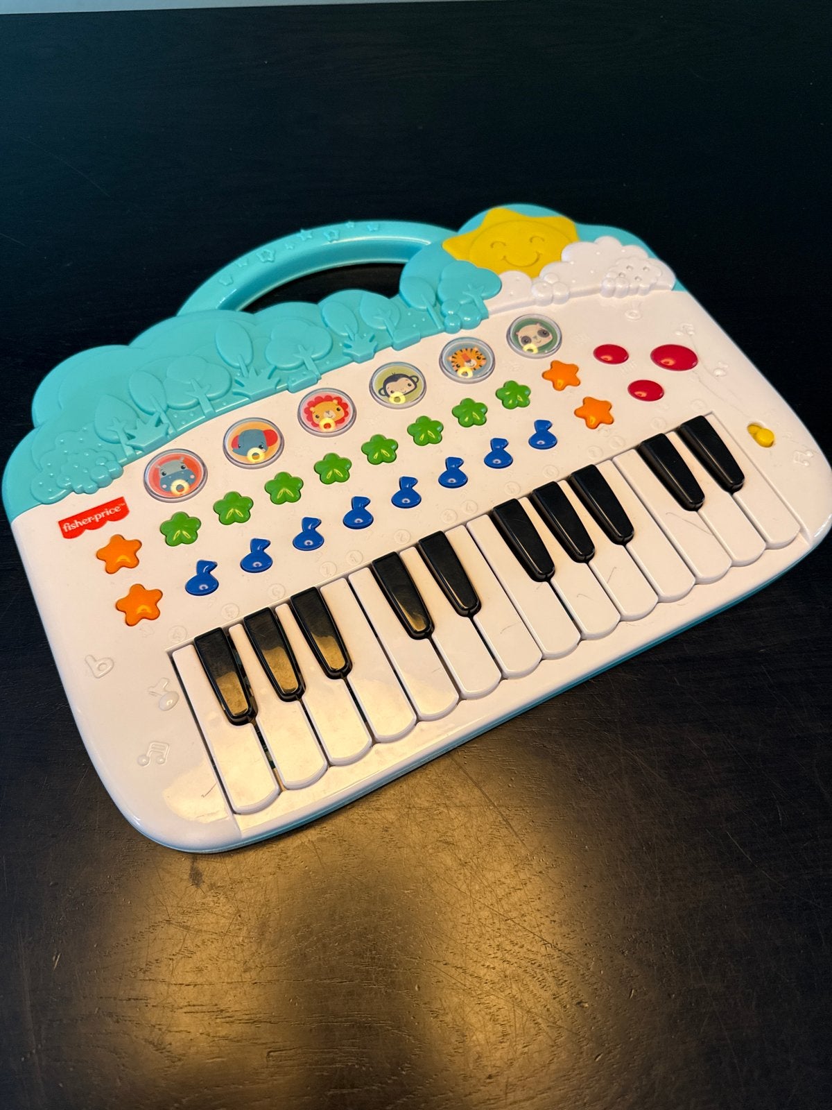 Fisher-Price Dierenpiano met Licht en Geluid, Ophalen of Verzenden, Zo goed als nieuw, Overige typen, Met licht