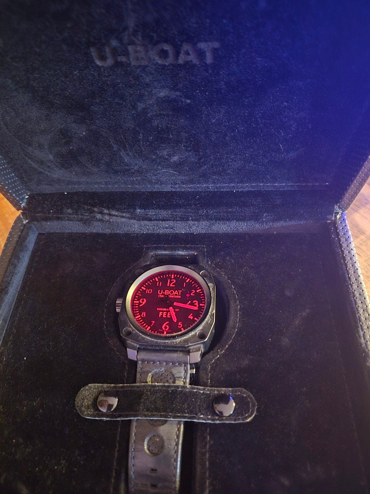 Vintage U-Boat Thousand of Feet 50mm, Staal, Polshorloge, Ophalen, Overige merken