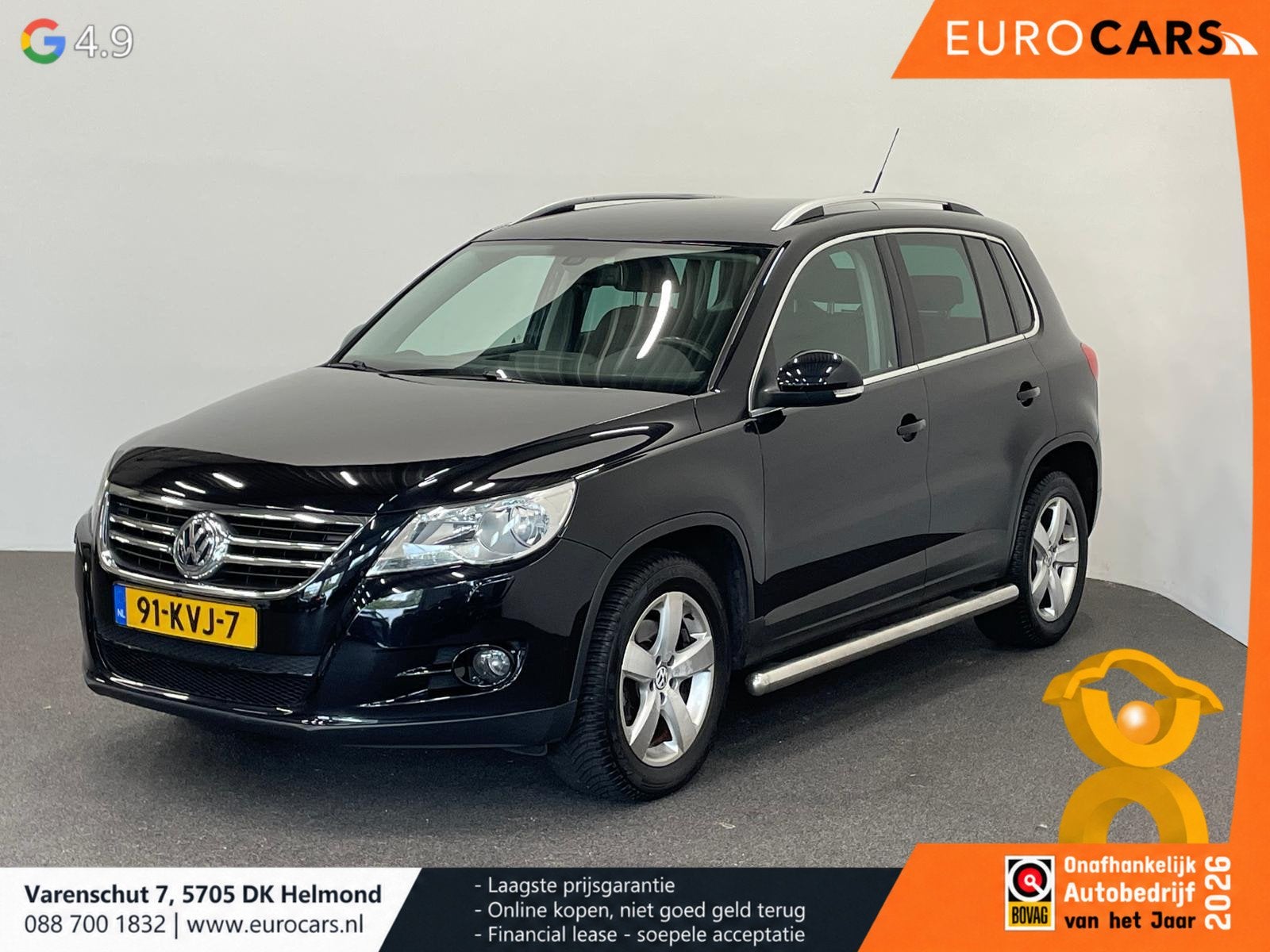 Volkswagen Tiguan 2.0 TDI Trend&Fun 4Motion Trekhaak Navigat, Auto's, Stof, Gebruikt, Zwart, 4 cilinders