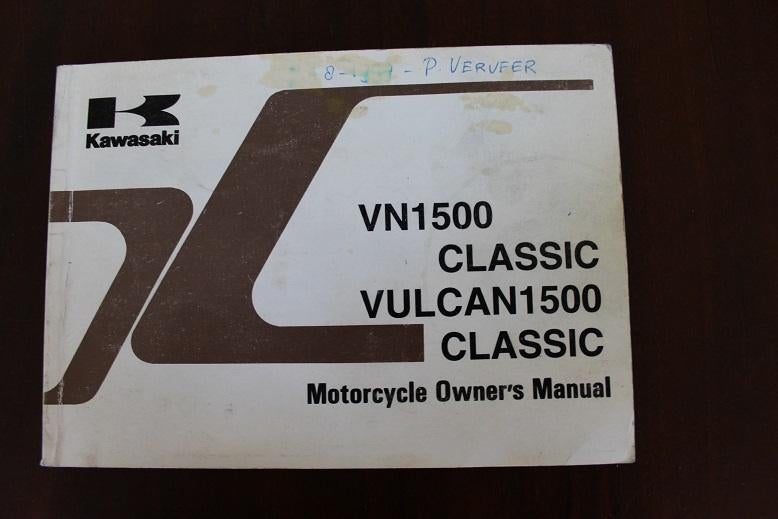 Kawasaki VN1500 Classic Vulcan 1995 motorcycle owner manual, Ophalen of Verzenden, Kawasaki