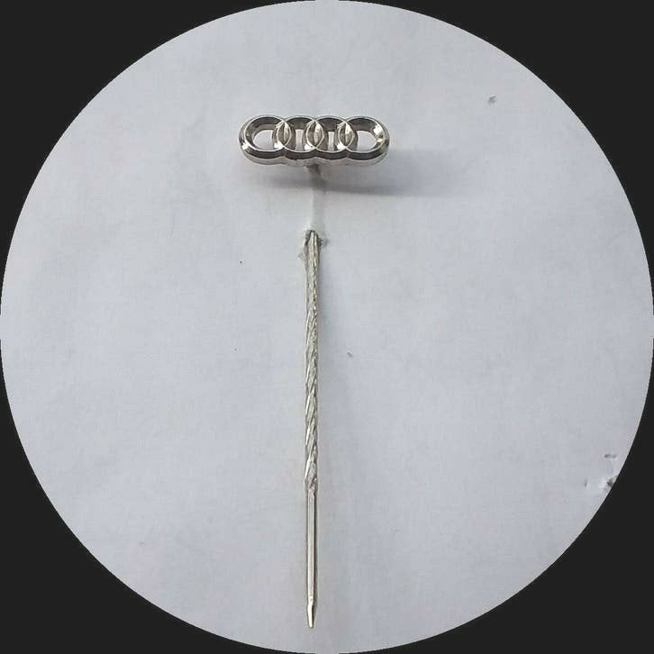 AUDI speldje chroom open, Ophalen of Verzenden, Zo goed als nieuw, Transport, Speldje of Pin