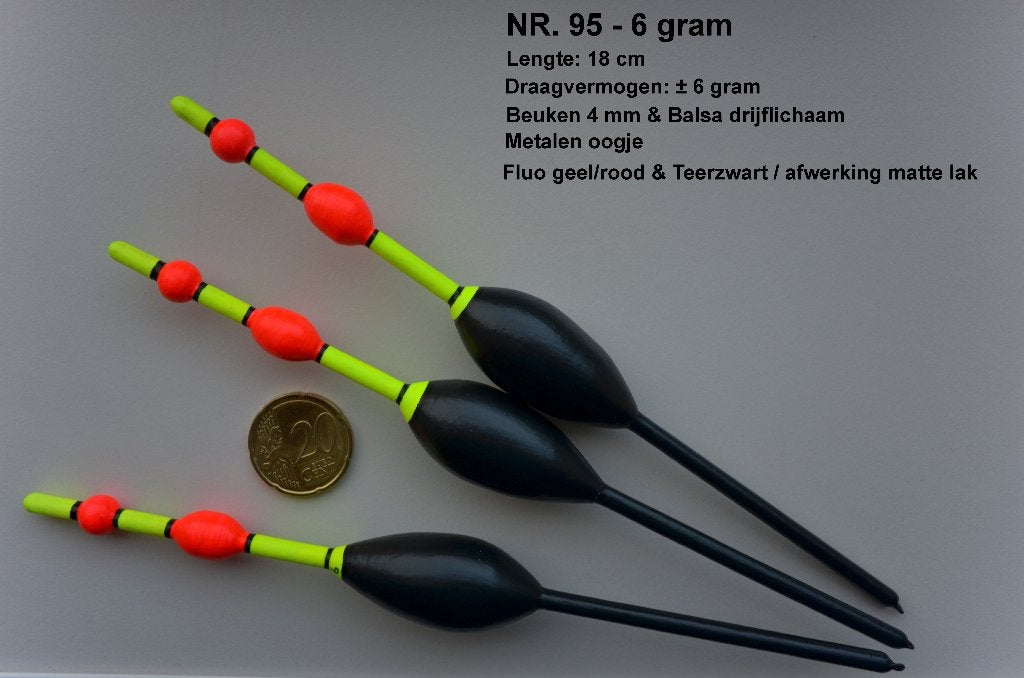 KARPER-SNOEKBAARSDOBBER HANDBUILT NR. 95 / 6 gram, Watersport en Boten, Ophalen of Verzenden, Nieuw, Dobber of Lood