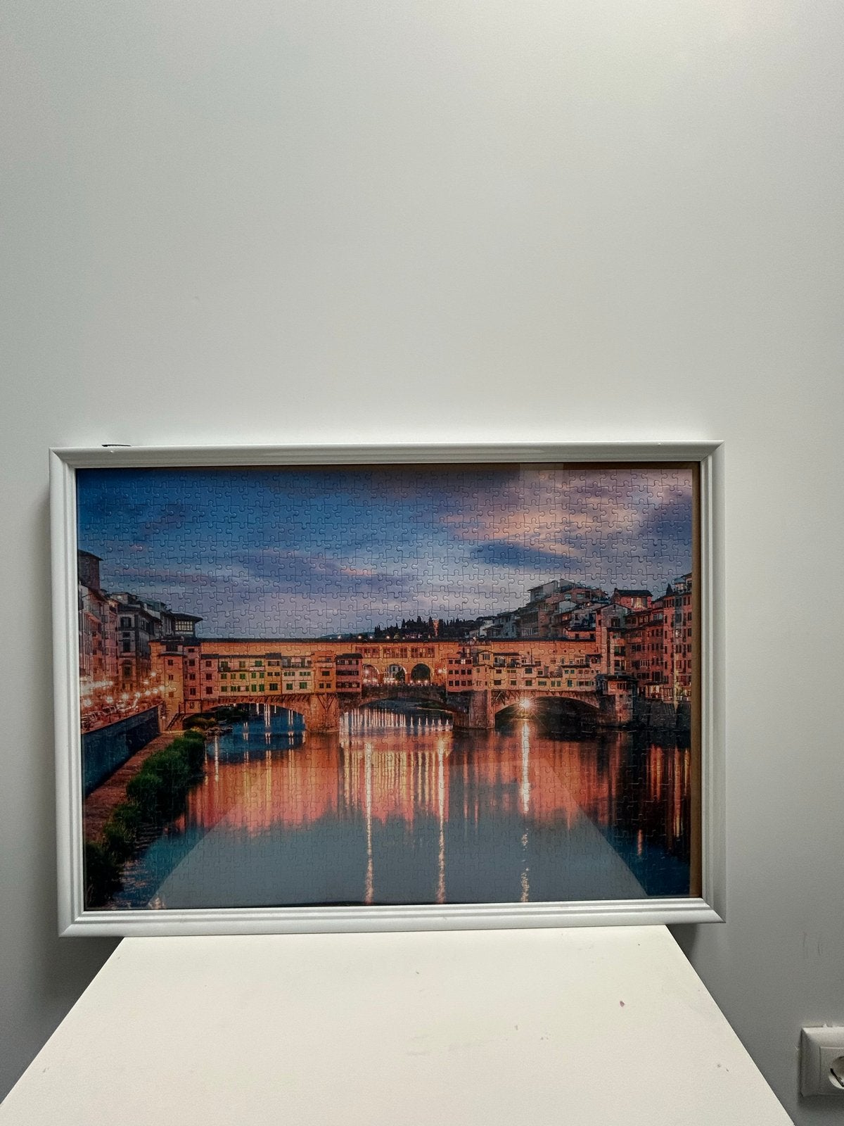 Ingelijste puzzel van de Ponte Vecchio in Florence, Ophalen, Papier/karton, Ingelijst, Print