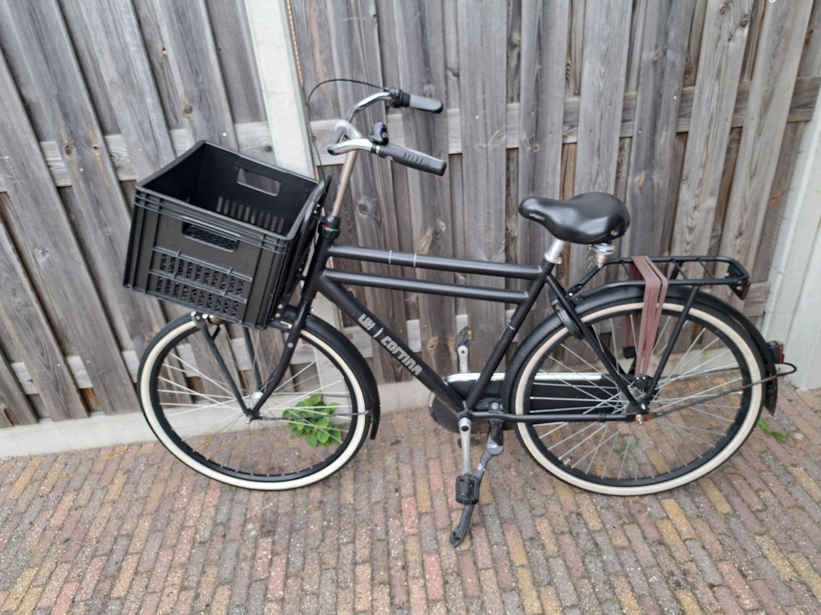 Zwarte Cortina heren transportfiets framemaat 56cm, Overige merken, Terugtraprem, Versnellingen, Ophalen of Verzenden