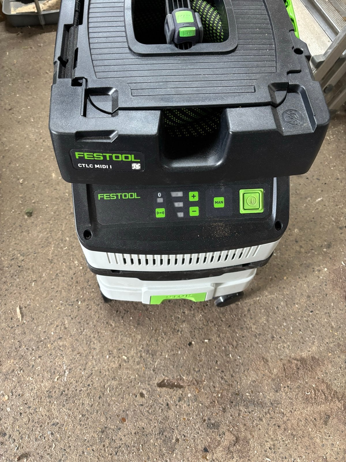 Festool CTLC MIDI I Accu Stofzuiger met 4 Accu's en Lader, Stofzak, Draadloos, Ophalen of Verzenden, Zo goed als nieuw