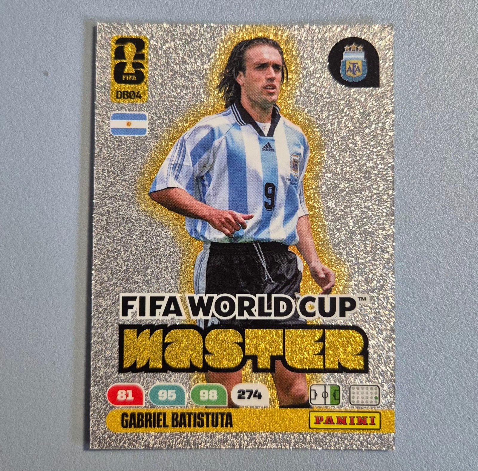 Gabriel Batistuta - Panini World Cup 2026 Master (DB04), Hobby en Vrije tijd, Stickers en Plaatjes, Ophalen of Verzenden, Nieuw