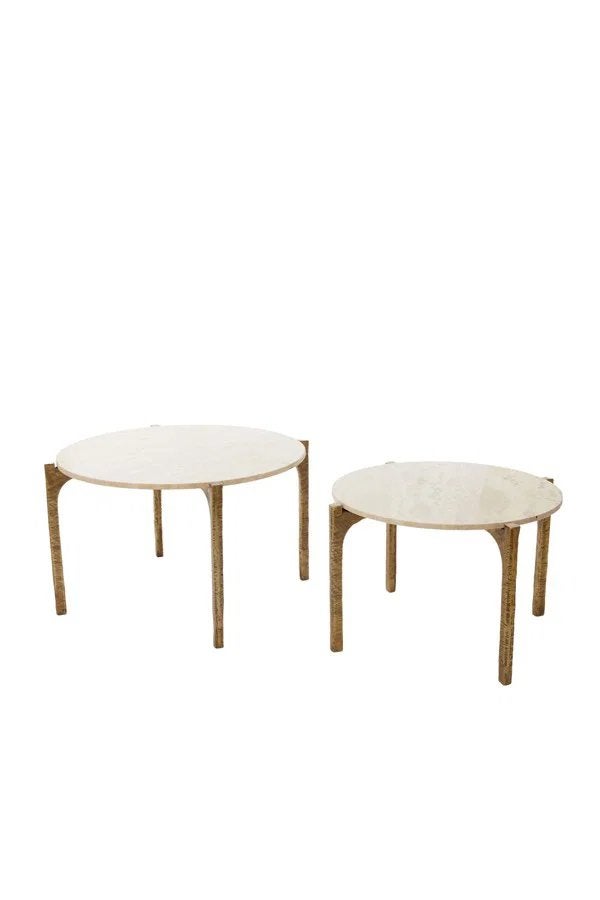 Light & Living Salontafel KANAE - Ø76x44cm - Bruin - Set van, Ophalen, Overige materialen, Rond, Nieuw