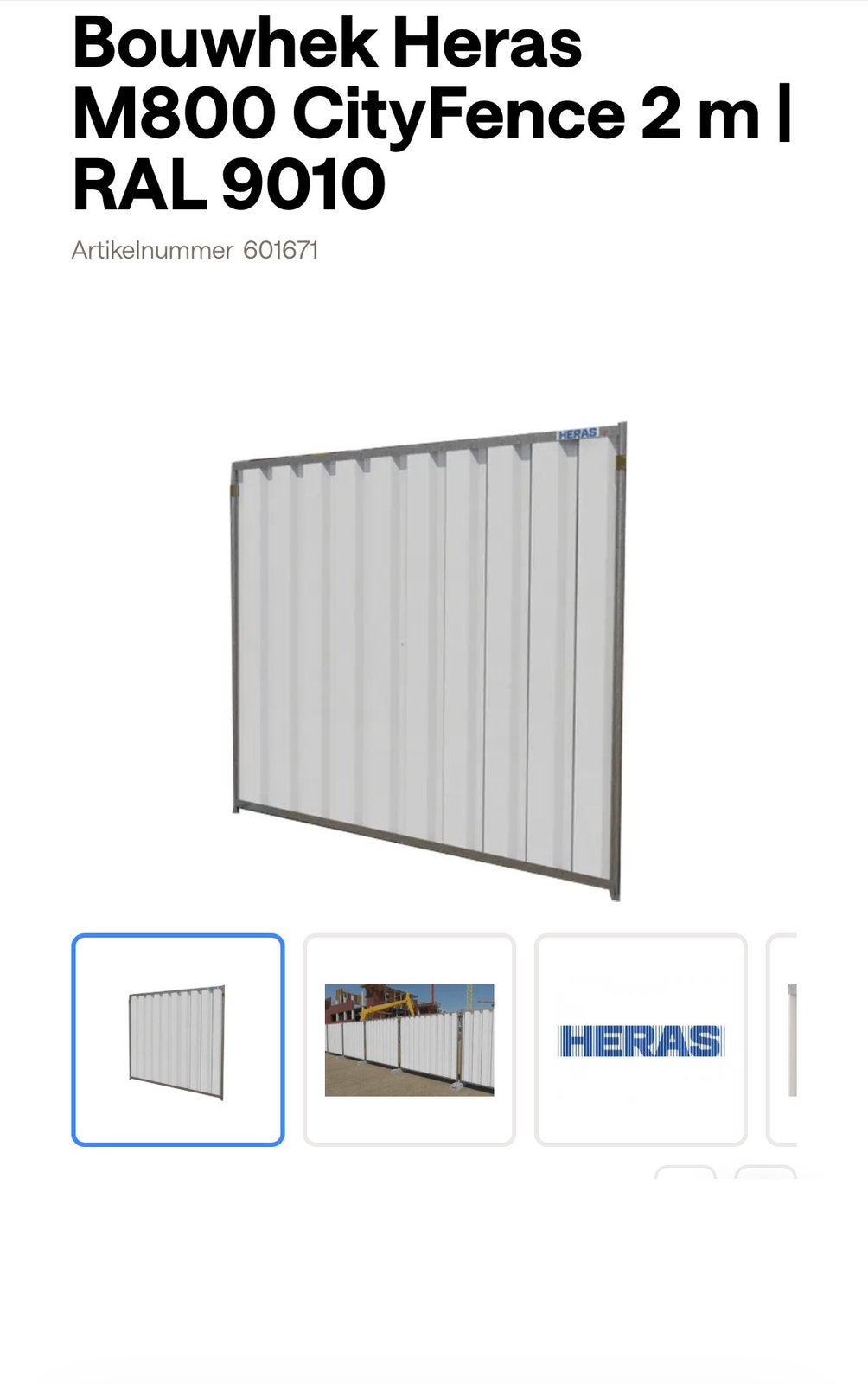 10x Cityfence HERAS M800 incl. voeten, scharnier, wiel, ed, Ophalen, Gebruikt