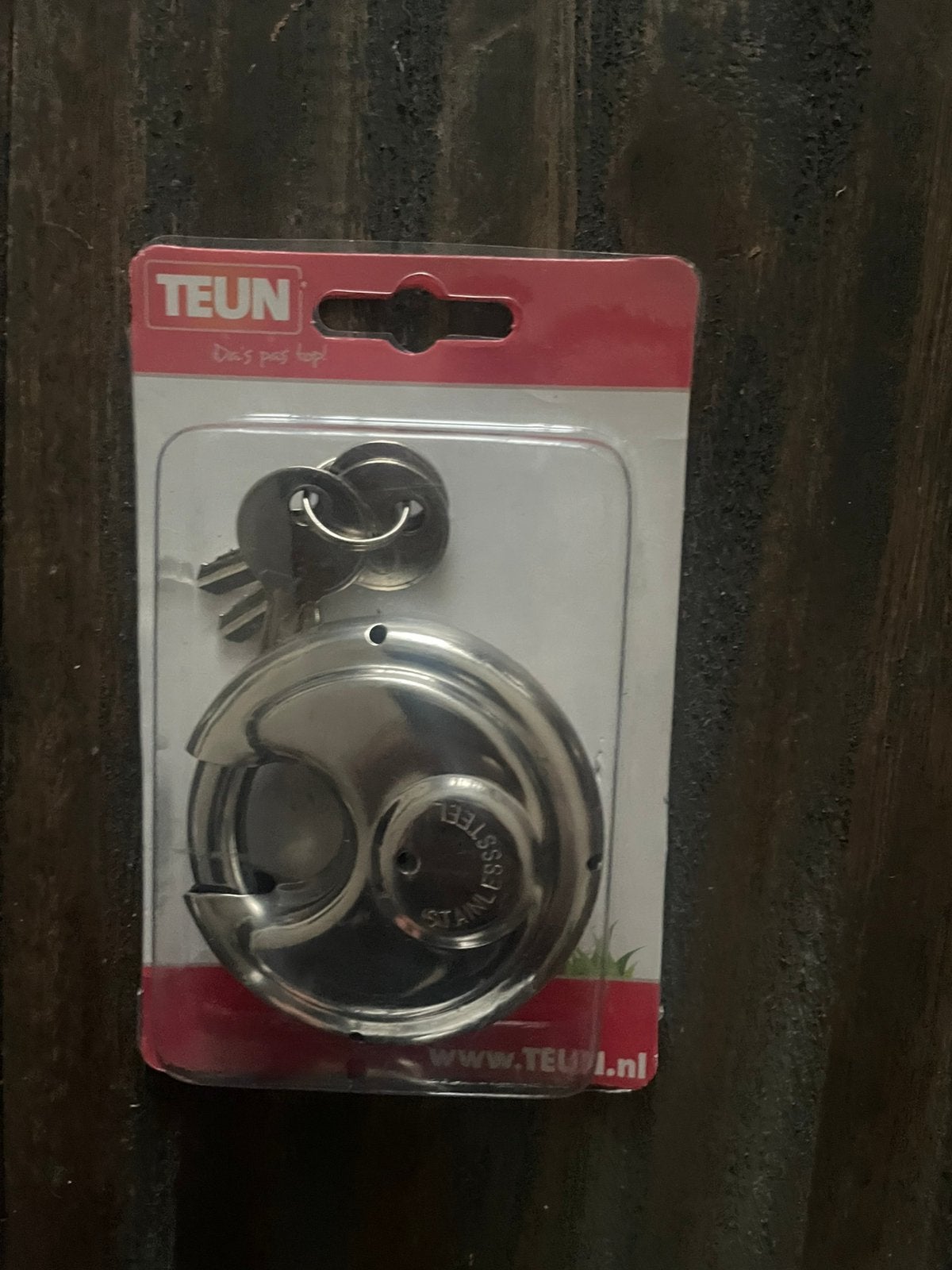 TEUN RVS Schijfslot - Nieuw in verpakking, Ophalen of Verzenden, Nieuw, Rvs, Slot