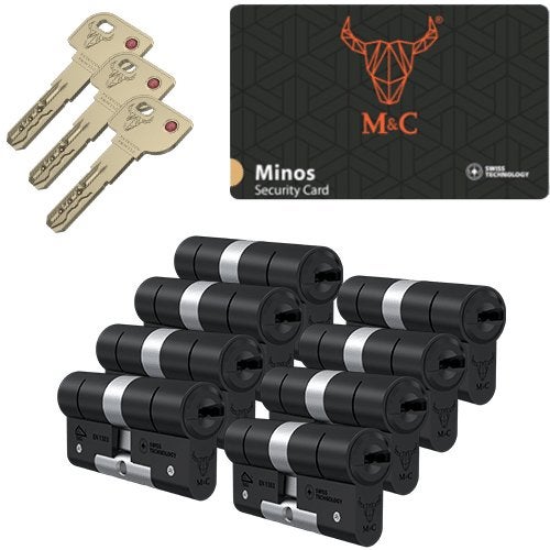 M&C Minos zwarte cilinder 8x gelijksluitend SKG***, Niet ingevuld, Niet ingevuld, Niet ingevuld