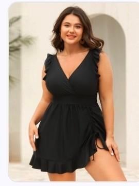 Nieuw! Tankini set zwart met drawstring mt 52 / 54, Kleding | Dames, Grote Maten, Ophalen of Verzenden, Nieuw, Zwart, Lingerie of Zwemkleding