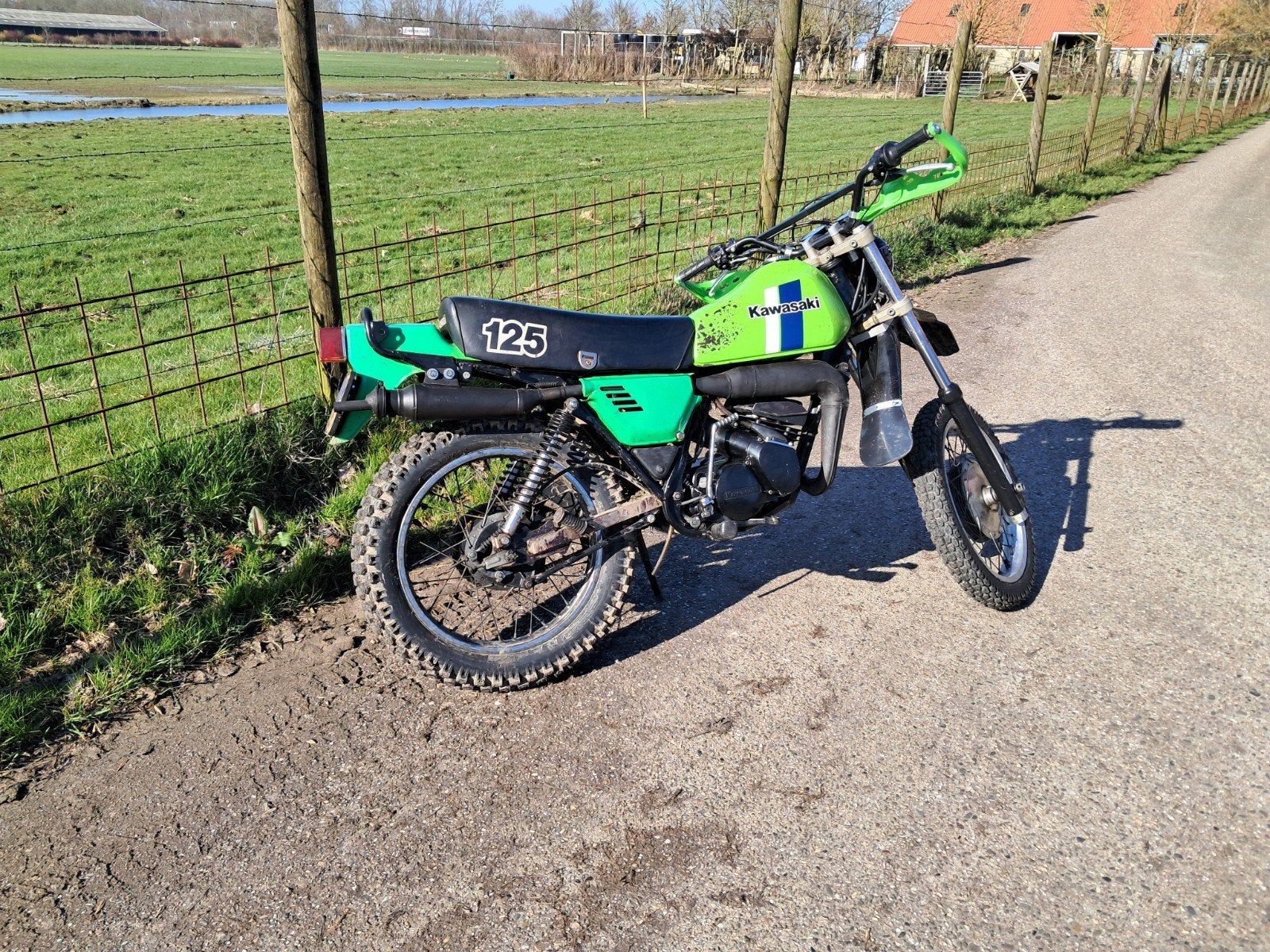 Kawasaki ke125 met kenteken 2takt belastingvrij 1981, Gebruikt, Particulier, 11 kW of minder, Handgeschakeld