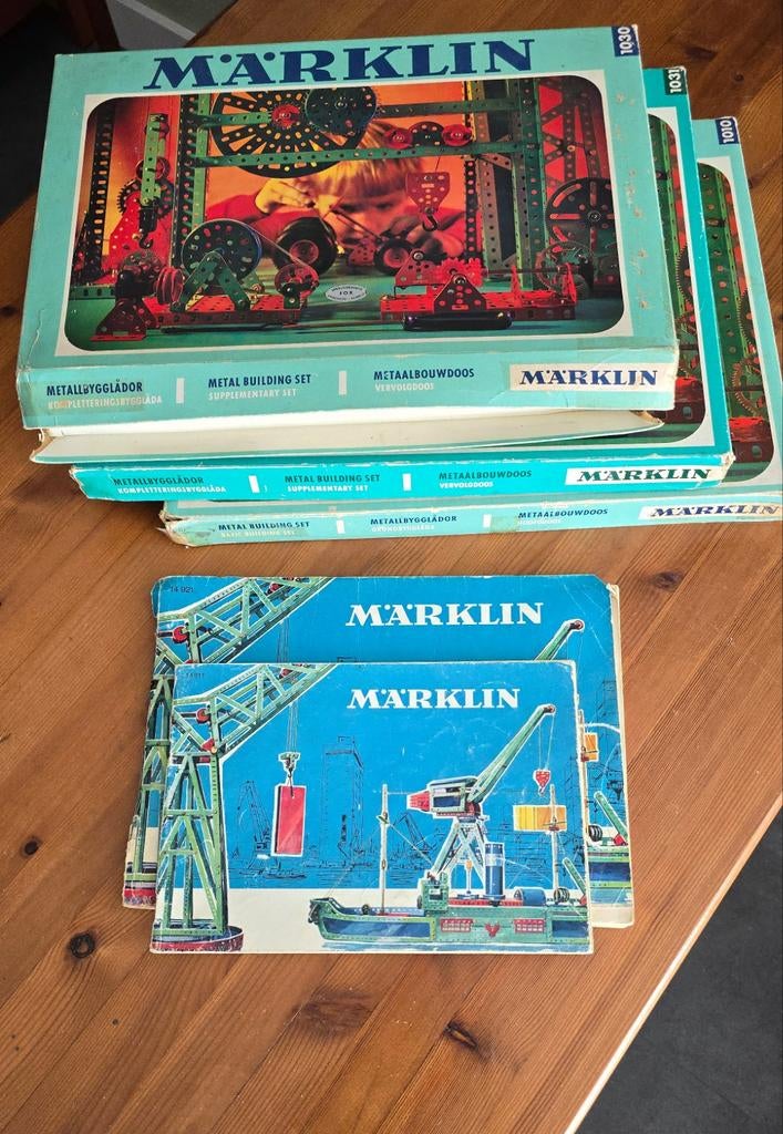 Vintage Märklin Metaalbouwdozen - Set van 3, Hobby en Vrije tijd, Modelbouw | Auto's en Voertuigen, Ophalen of Verzenden, Gebruikt